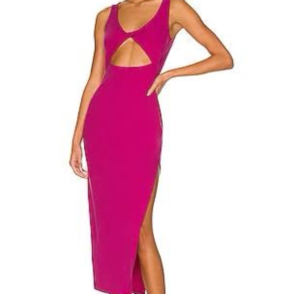 L*Space Fuchsia Cut-Out Midi Dress